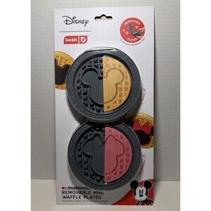 Dash Disney Mickey Minnie Mouse 2pk Removable Plate Mini Waffle Maker System